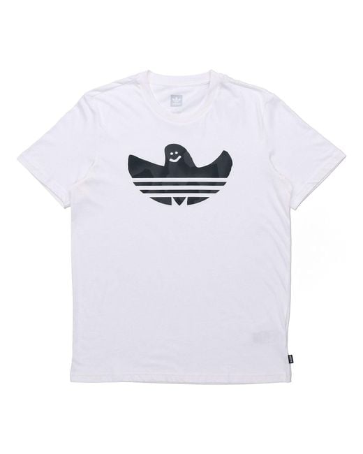 Adidas White Originals Shmoo Warp Cartoon Character Short Sleeve for men