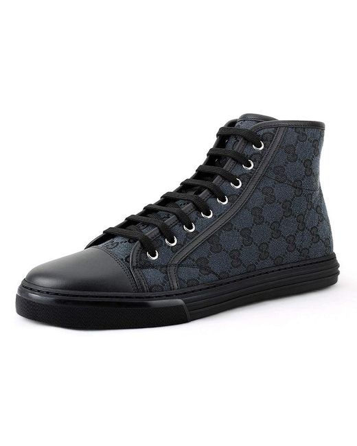 Gucci Black Monogram High Top Sneakers