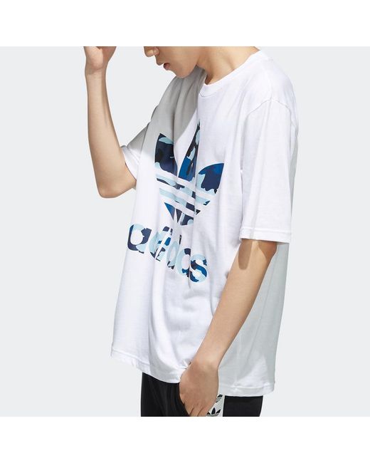 Adidas Blue Originals Ssl Tee Camo Os Casual Short Sleeve Tops for men