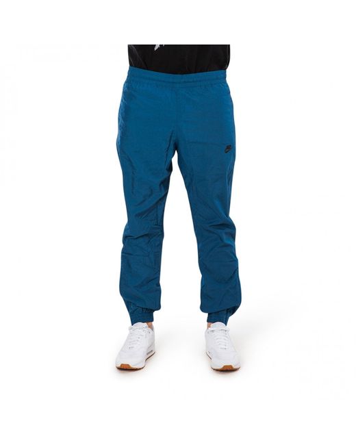 Nike Blue Sportswear Nsw Swoosh Woven Pant Zipper Pocket Bundle Feet Sports Pants for men