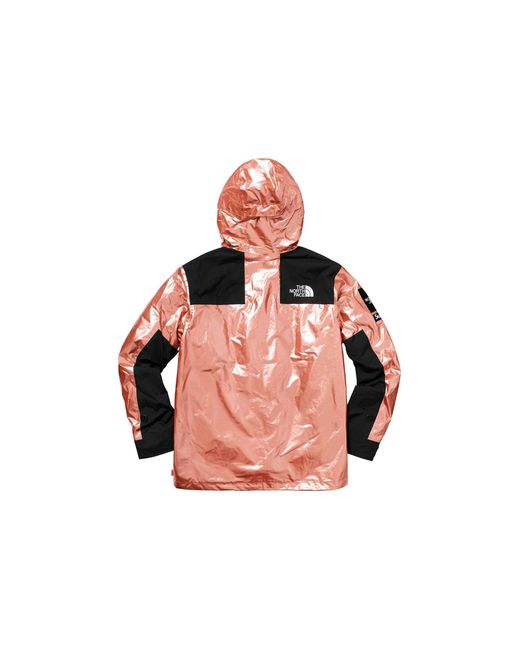 Supreme Red X The North Face Metallic Mountain Parka Rose