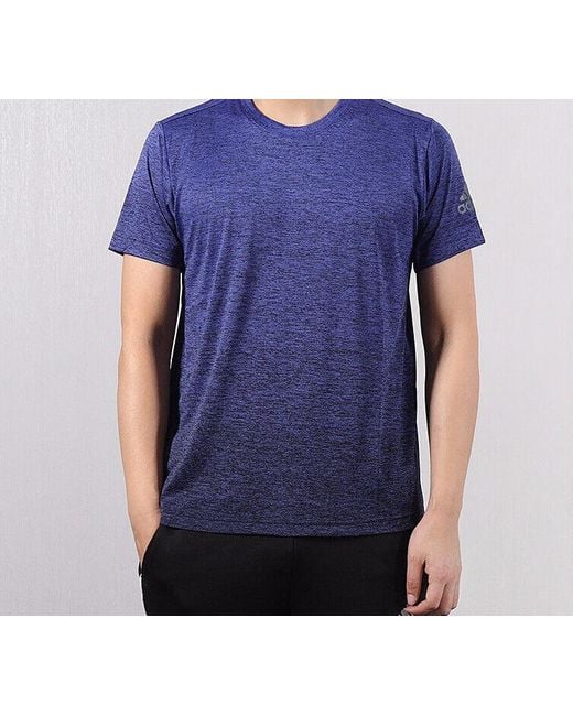 Adidas Blue Freelift Gradi Gradient Training Sports Short Sleeve for men