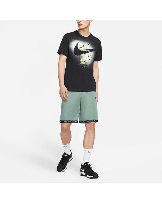 Nike Black M Nk Graphic Ss Tee Large Alphabet Printing Sports Short Sleeve for men