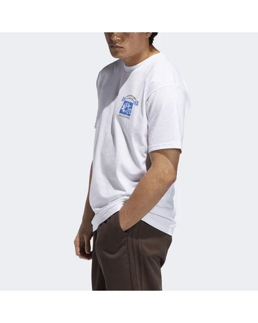 Adidas Blue Originals Bk Tee Back Printing Sports Round Neck Short Sleeve for men