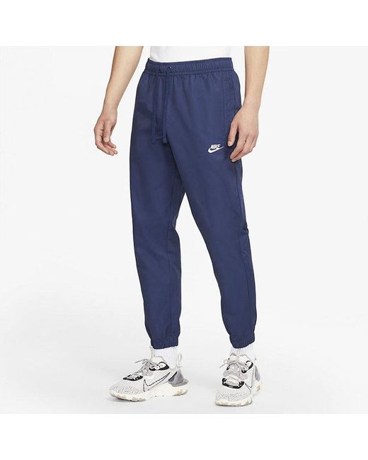 Nike Blue Nsw Spe Wvn Athleisure Casual Sports Woven Bundle Feet Long Pants for men