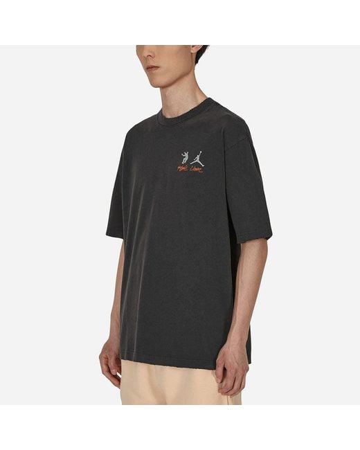 Nike Black X Union Crossover Solid Color Breathable Logo Round Neck Short Sleeve Us Edition for men
