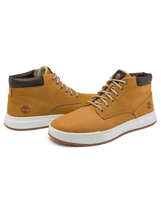 Timberland Brown Maple Grove Wide Fit Leather Chukka Boots 'Wheat' for men