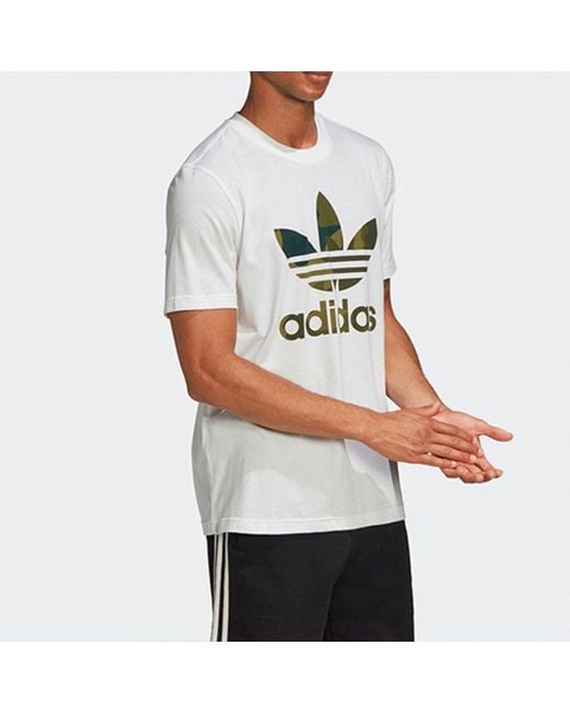 Adidas White Originals Casual Sports Short Sleeve for men