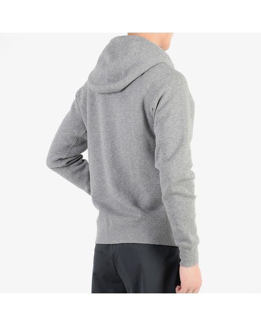 Nike Gray Sports Hooded Long Sleeves Zipper Logo Jacket for men