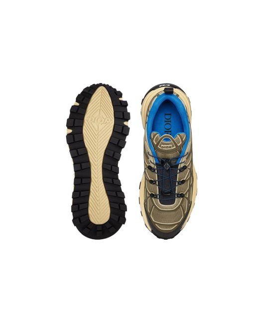 Dior Blue B31 Runner Sneaker Brown Technical Mesh And Khaki for men