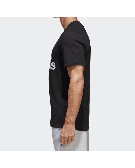 Adidas Black Logo Printing Sports Round Neck Short Sleeve for men