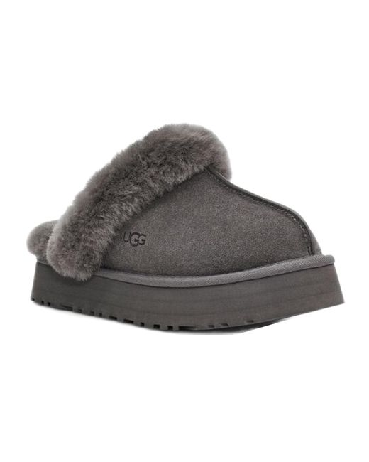 Ugg Gray (Wmns) Disquette Fluff Slippers