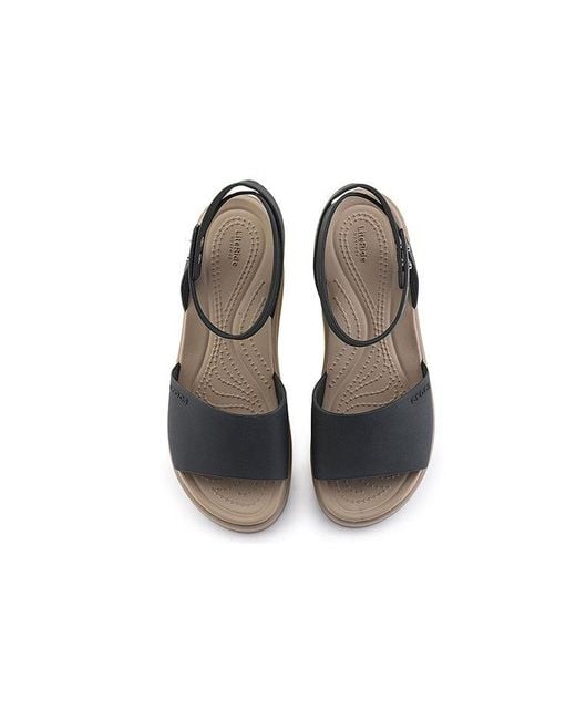 CROCSTM Blue (Wmns) Brooklyn Ankle Strap Wedge Sandals