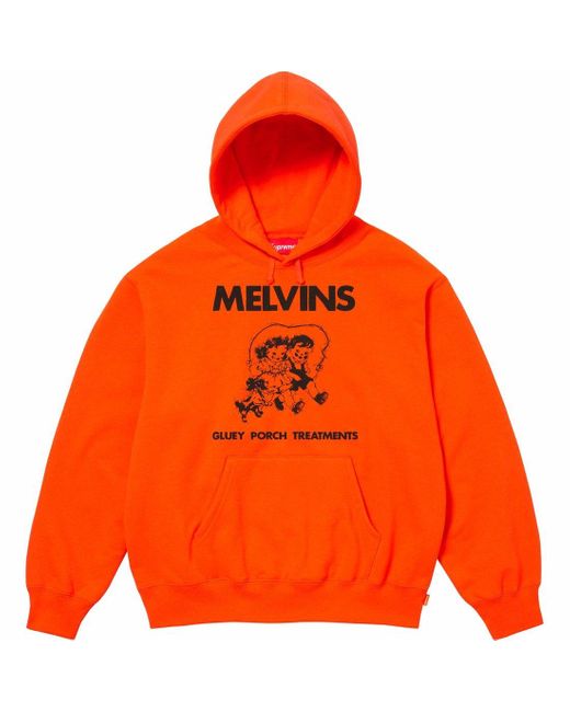 Supreme Orange X Melvins Hooded Sweatshirt for men