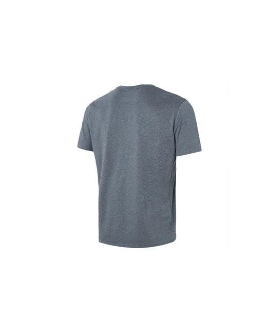 Under Armour Blue Logo Embroidered Heavyweight Short Sleeve T-Shirt 'Pitch Medium Heather' for men