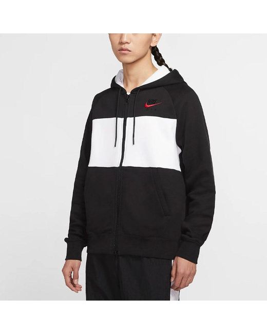Nike Black Air Full-Length Zipper Cardigan Fleece for men