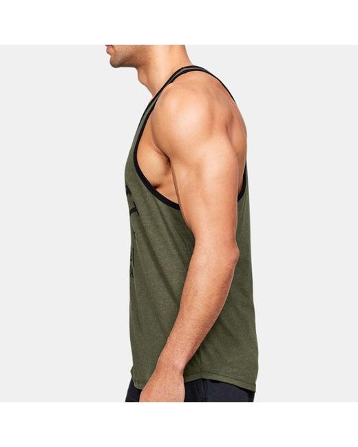 Under Armour Green Project Rock Pain Into Power Tank Top for men