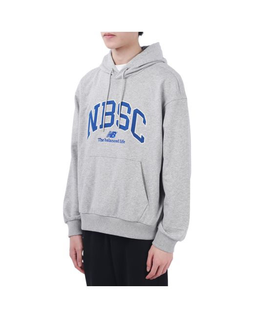 New Balance Gray Logo Print Hoodie