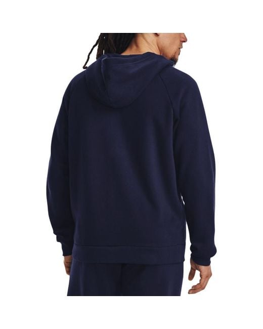 Under Armour Blue Rival Fleece Fz Hooded Jacket for men