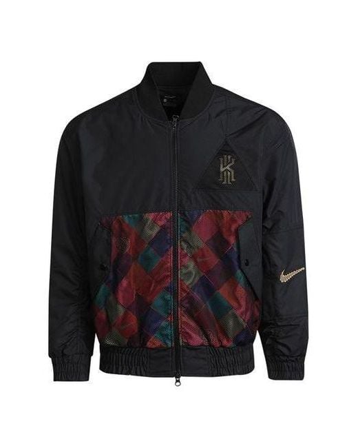 Nike Black Kyrie Protect Irving Sports Print Basketball Jacket For for men