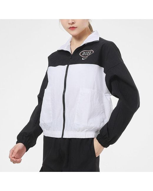 Nike Black (Wmns) Embroidery Logo Stand Collar Jacket