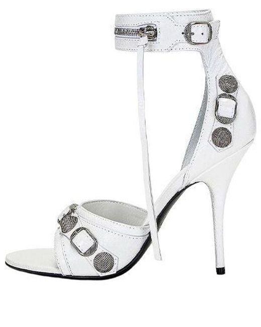 Balenciaga White (Wmns) Cagole 110Mm Sandals Arena Lambskin'