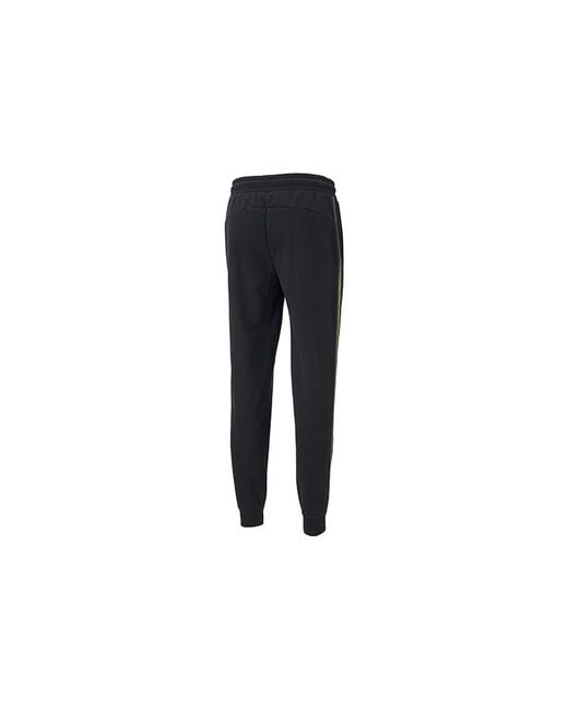 PUMA Blue Metallic Nights Tape Logo Printed Knitting Sports Trouser for men