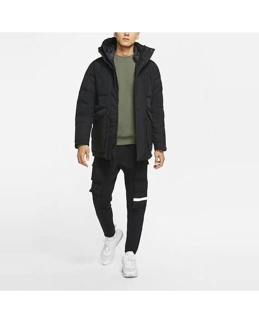 Nike Black Sportswear Down-Fill Sports Outdoor Hooded Stay Warm Down Jacket for men