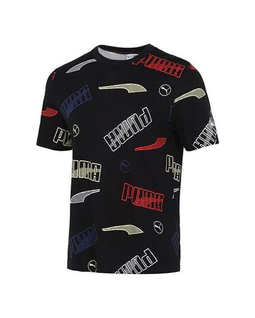 PUMA Black Solid Regular Fit T-Shirt for men