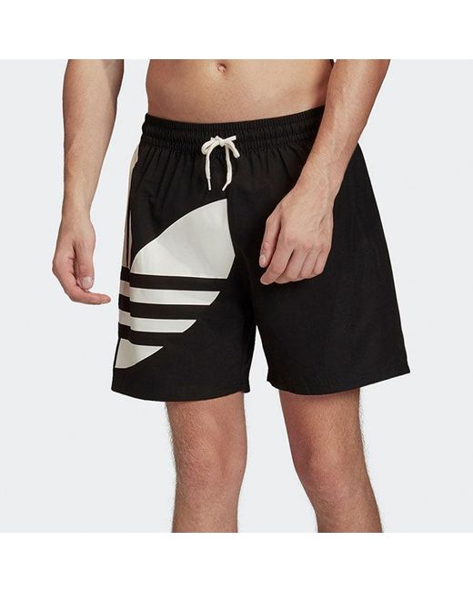 Adidas Black Trefoil Swim Shorts for men