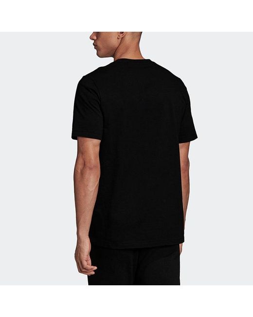 Adidas Black Mh Bos Tee Contrasting Colors Large Logo Sports Round Neck Short Sleeve for men