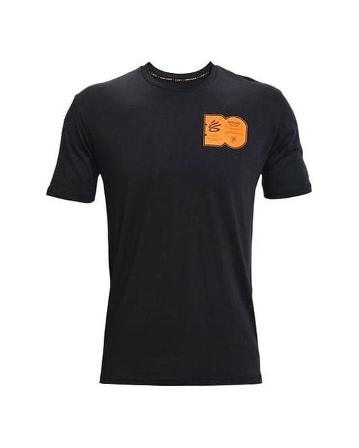 Under Armour Black Curry Athleisure Casual Sports Short Sleeve for men