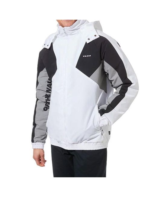 Vans Blue Contrast Color Stitching Hooded Athleisure Casual Sports Jacket for men