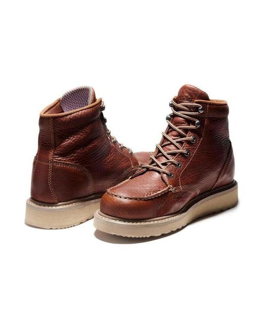 Timberland Brown Pro Barstow 6 Inch Wedge Work Boots for men