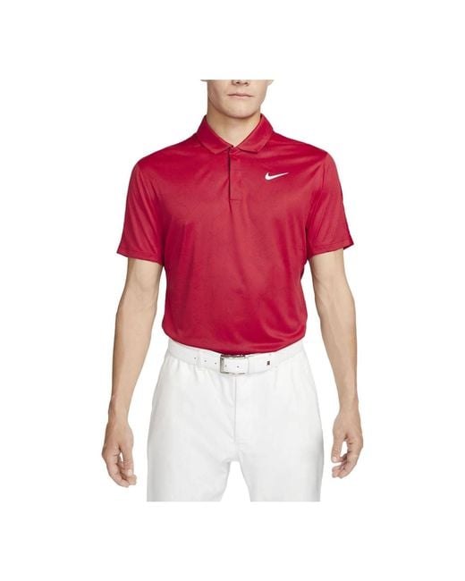 Nike Red Tiger Woods Dri-Fit Adv Golf Polo Shirt for men