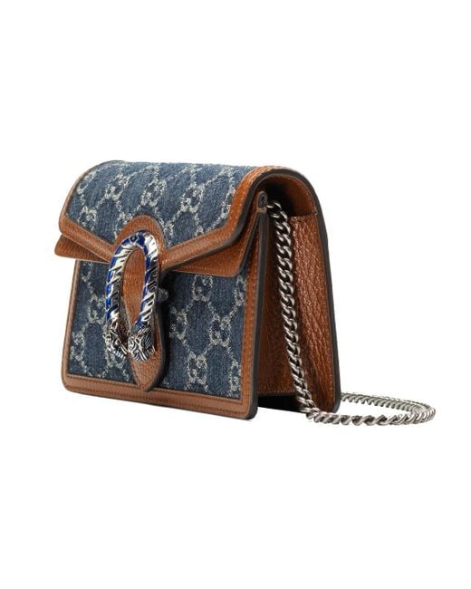 Gucci Blue (Wmns) Dionysus Logo Denim Messenger Bag Retro