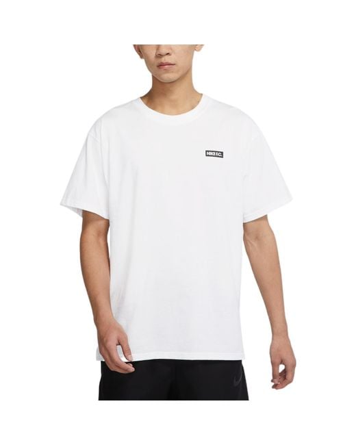 Nike White Front And Back Printing Round Neck Short Sleeve Soccer/Football T-Shirt for men