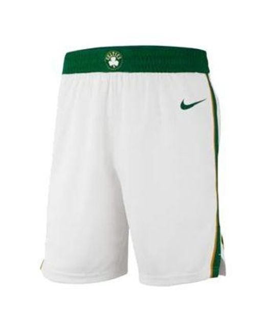 Nike White Nba City Edition Swingman Boston Celtics Shorts for men