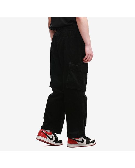 Adidas Black Ub Pnt Cdr Sports Cargo Pocket Corduroy Long Pants for men