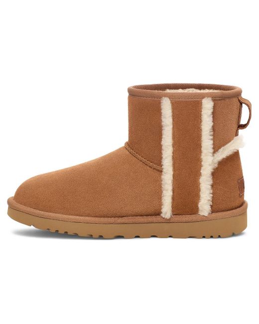 Ugg Brown (Wmns) Classic Mini Shearling Logo 'Chestnut'