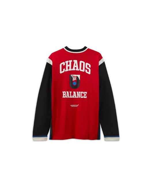 Nike Red Long-Shooting Top Contrasting Colors Printing Pattern Basketball Long Sleeves Asia Edition for men