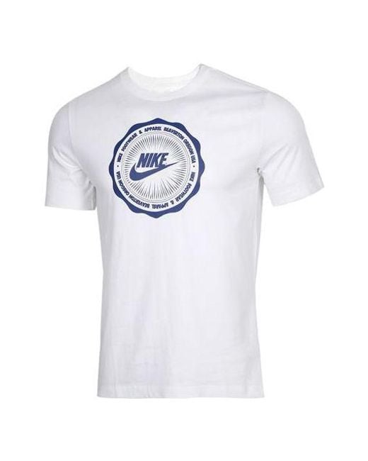 Nike White Sportswear Logo Printing Round Neck Short Sleeve for men