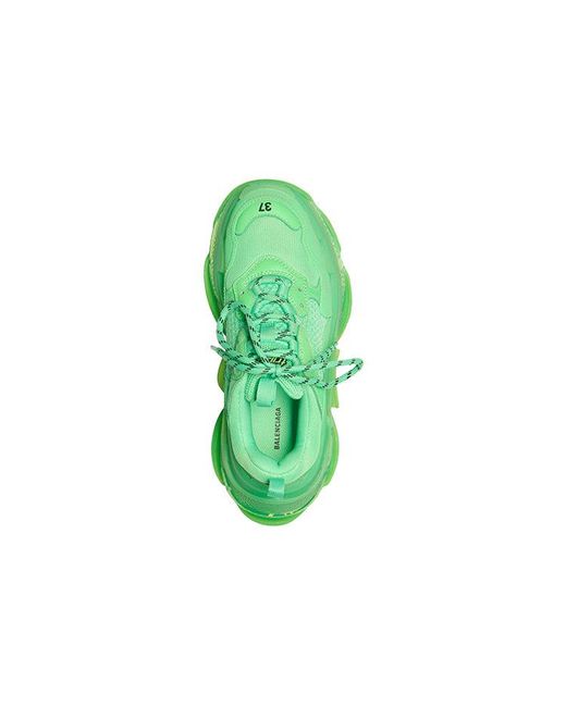 Balenciaga Green Triple S Clear Sole Sneaker