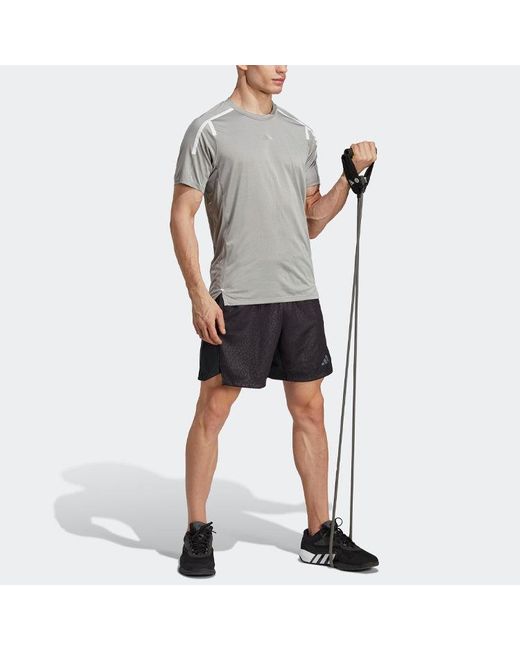 Adidas Gray Teach Not Preach Workout Tee for men