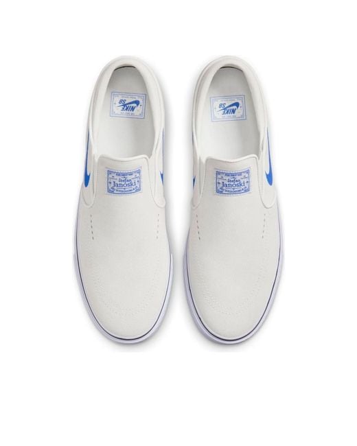 Nike White Sb Janoski+ Slip 'Summit Hyper Royal' for men