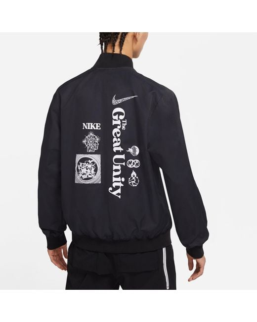 Nike Blue Sportswear Alphabet Logo Printing Athleisure Casual Sports Woven Jacket Autumn for men