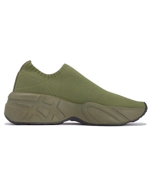 Onitsuka Tiger Green P-Trainer Knit Lo Shoes 'Smog' for men