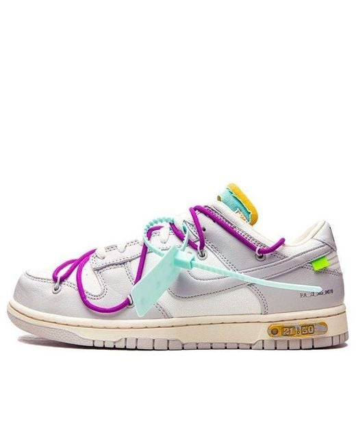 Nike Blue X Off- Dunk Low 'Lot 21 Of 50' for men