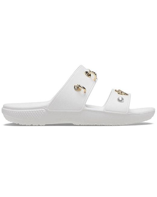 CROCSTM White (Wmns) Soft Sole Cozy Outdoor Flat Heel Sports Slippers