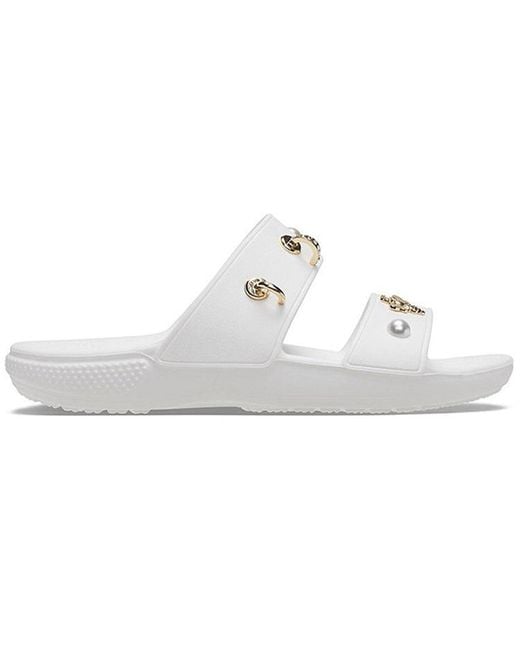 CROCSTM White (Wmns) Soft Sole Cozy Outdoor Flat Heel Sports Slippers